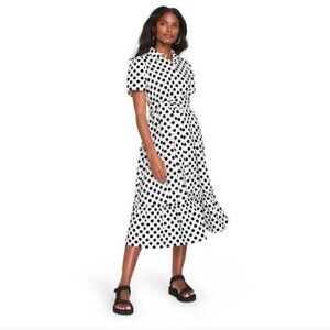Lisa Marie Hernandez X Target Polka Dot Midi Shirt Dress Size S